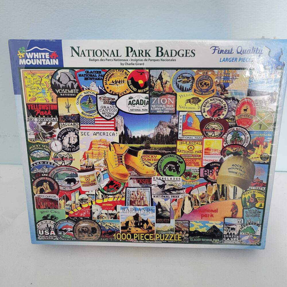 White Mountain National Park Badges By Charlie Girard 1000 Piece Puzzle 10825-2 - Picture 4 of 4
